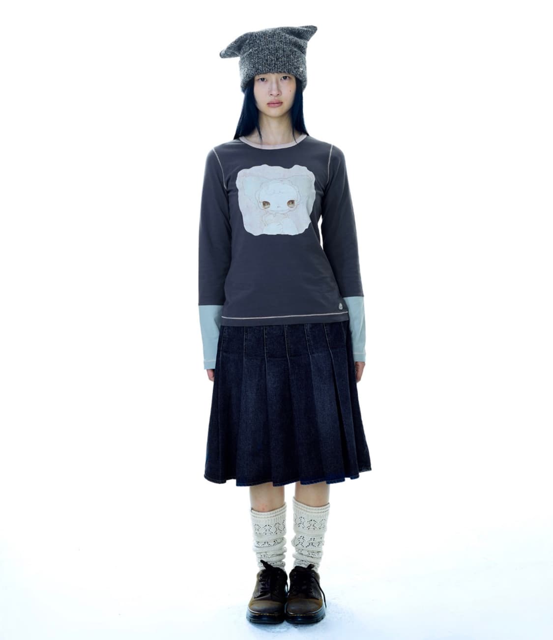 Coyseio-BLUSH LONGSLEEVES CHARCOAL 상품이미지2