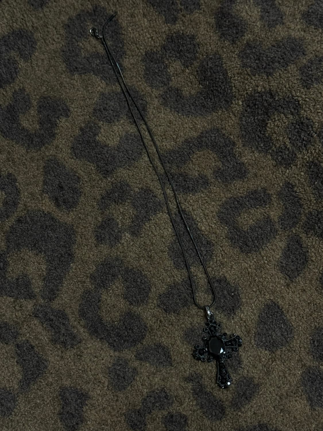 빈티지 고스 갸루 펑크 빅 블랙 십자가 목걸이 팬던트 상품이미지1