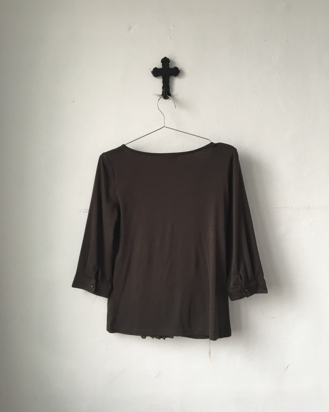 Check pattern frill point sleeve 상품이미지3