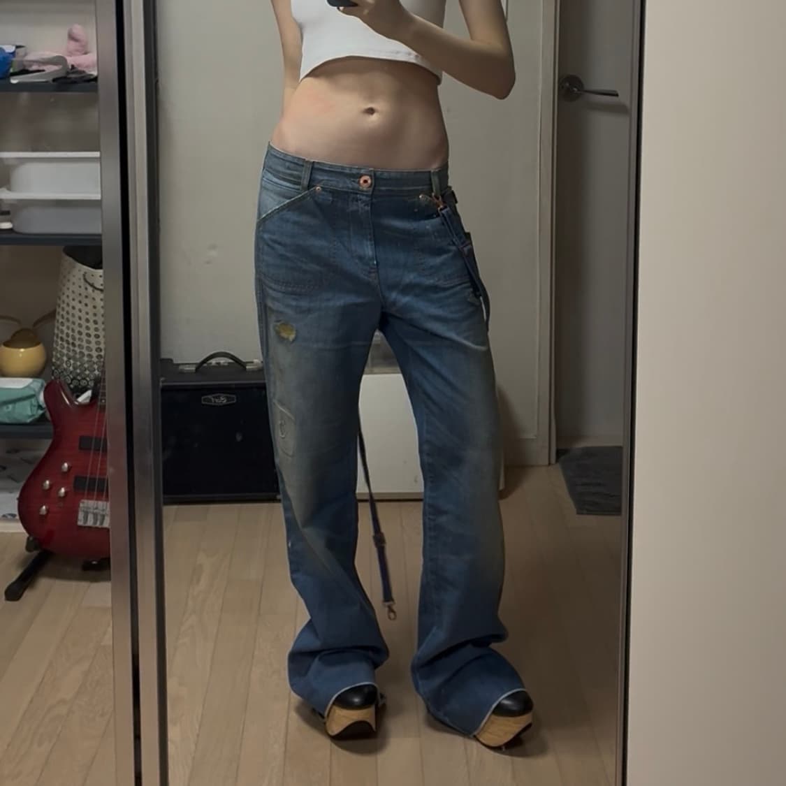 디젤 로우라이즈 세미 플레어 와이드 데님 상품이미지1