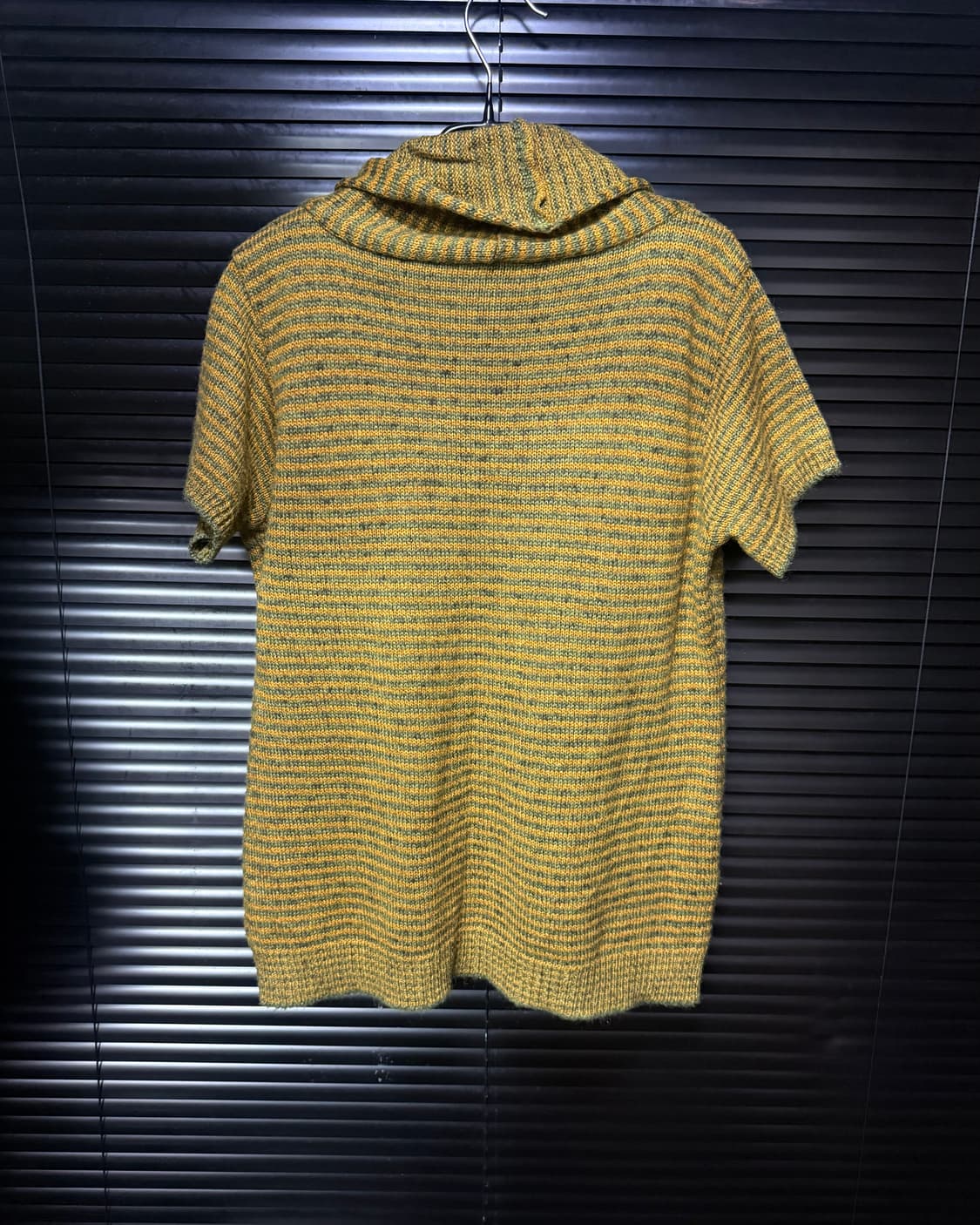 일본 스트라이프 니트 카울넥 반팔 니트 울 혼방 에스닉 웨스턴 갸루 로리 상품이미지5