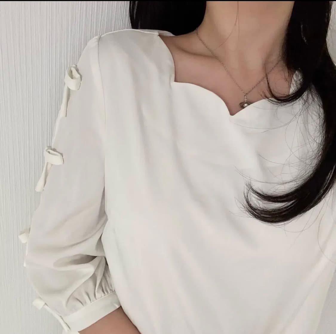 히메갸루 소매 리본 블라우스 상품이미지1