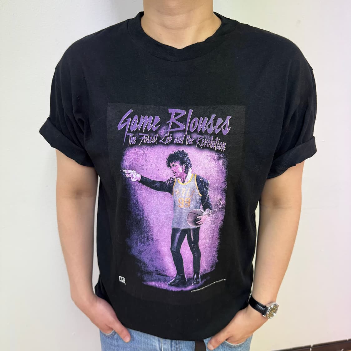80s 게임 블라우스 마이클 잭슨 팝 그래픽 빈티지 티셔츠 상품이미지4