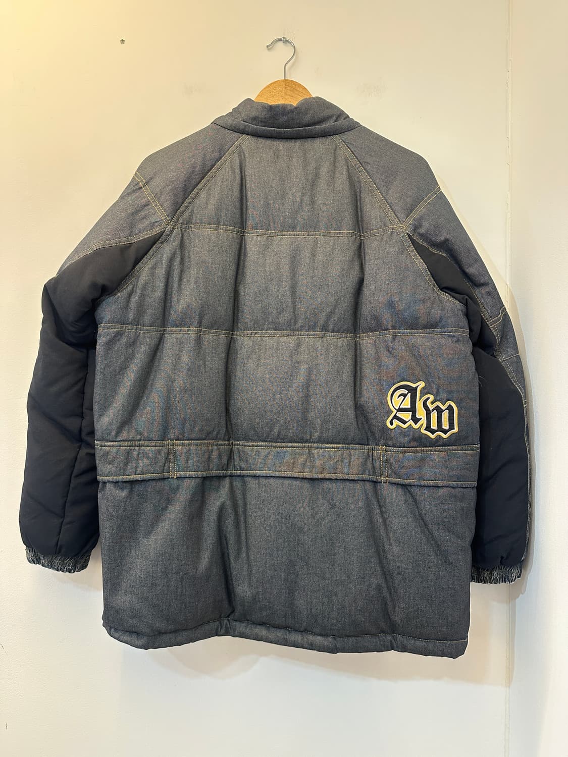 XL)에어워크 진스 데님 오리털 숏 패딩 점퍼 상품이미지2