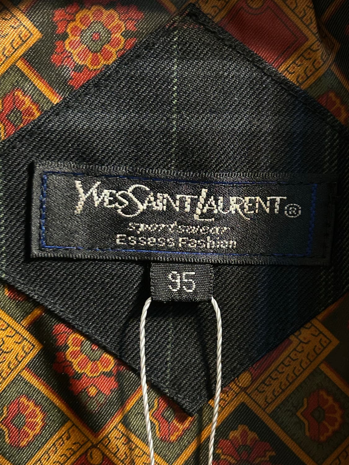 입생로랑 빈티지 체크 블루종 자켓 상품이미지6