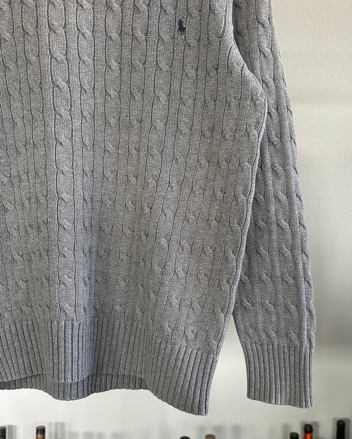 [L-XL]폴로 랄프로렌 그레이 케이블 니트 스웨터 상품이미지5
