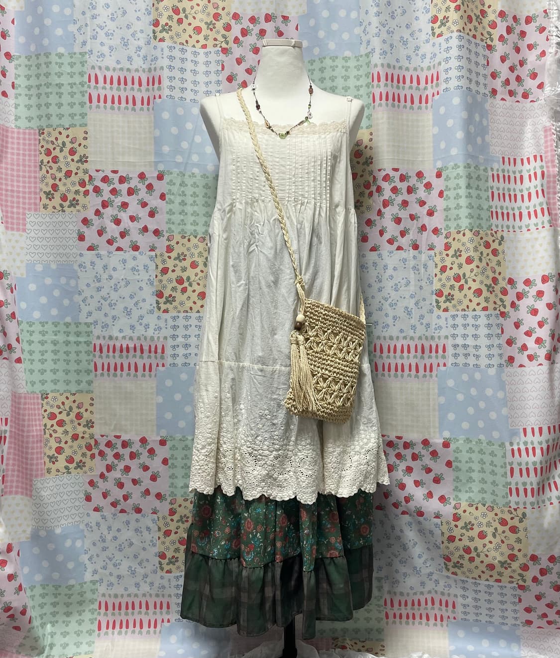 잔꽃 체크 롱스커트 #모리걸 상품이미지1