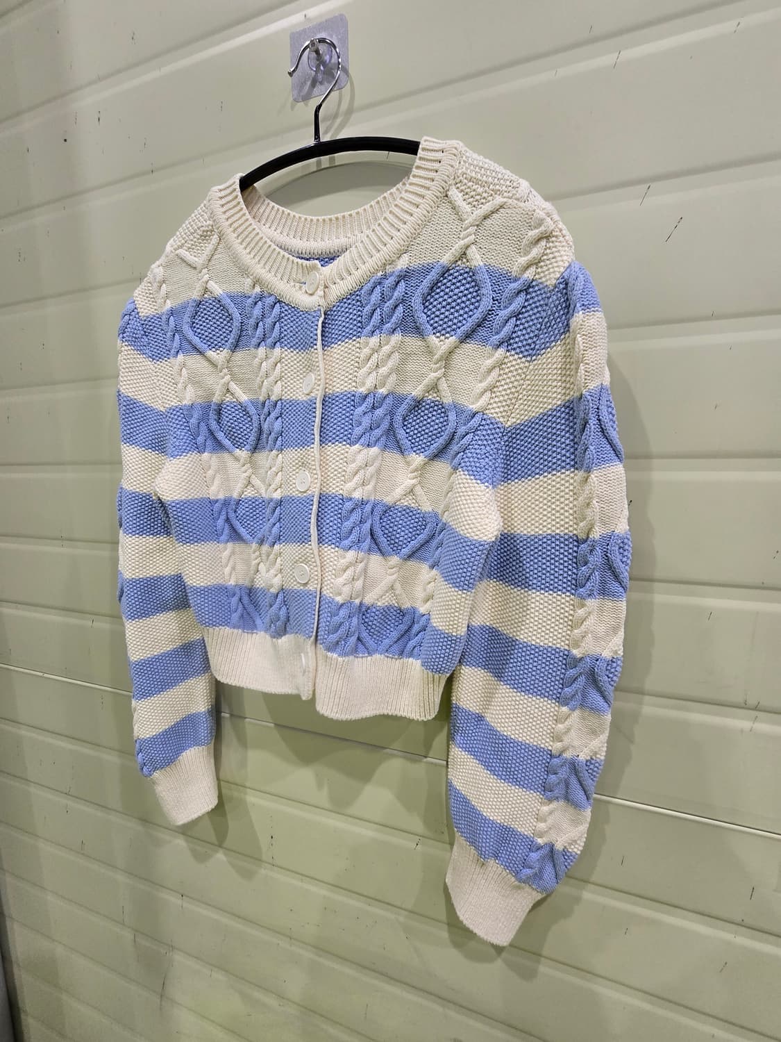 voca  vaca 스트라이프 크롭 니트 가디건 M 상품이미지7