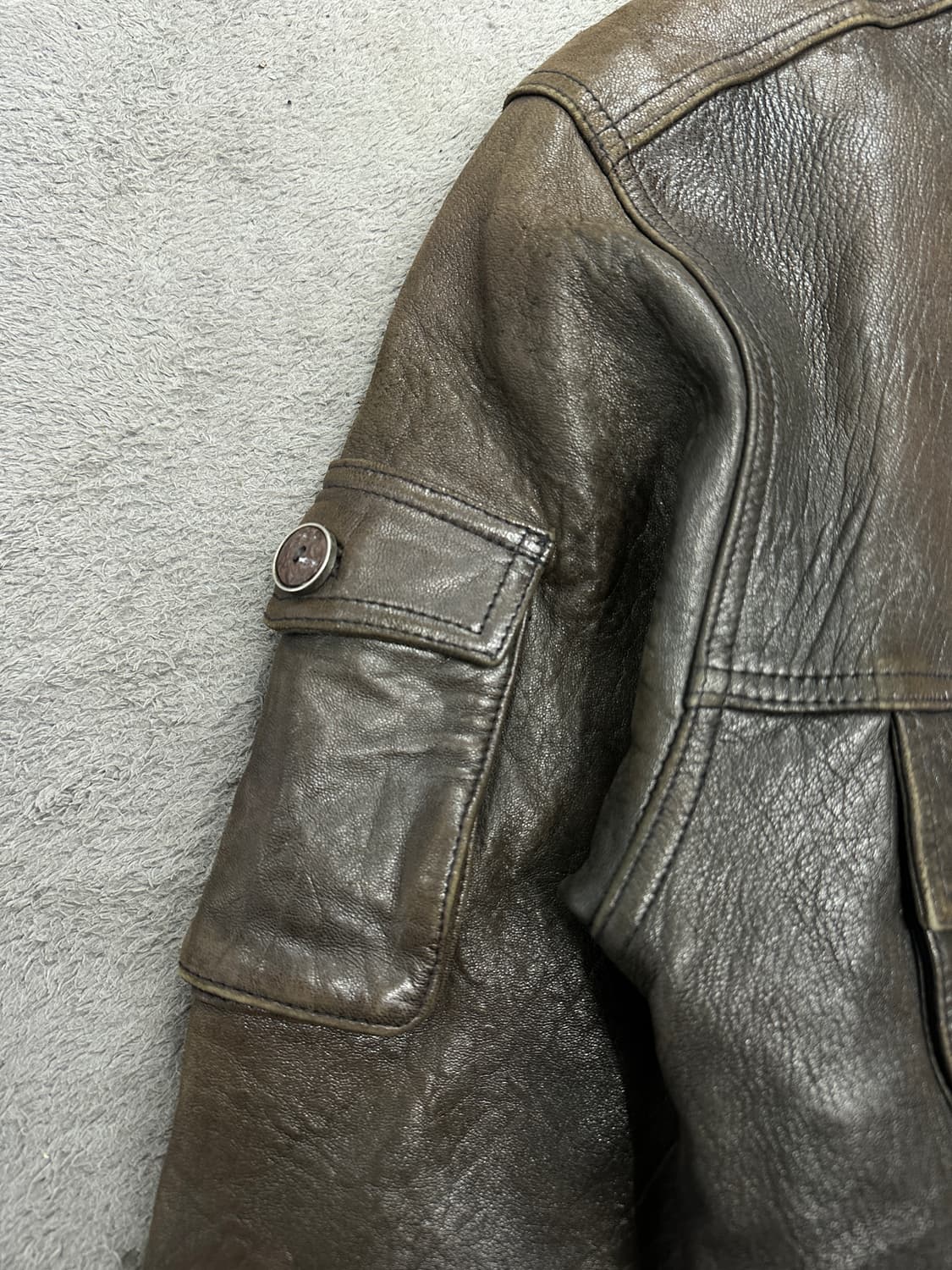 90s Harley Owners Group 레더 자켓 100 상품이미지7