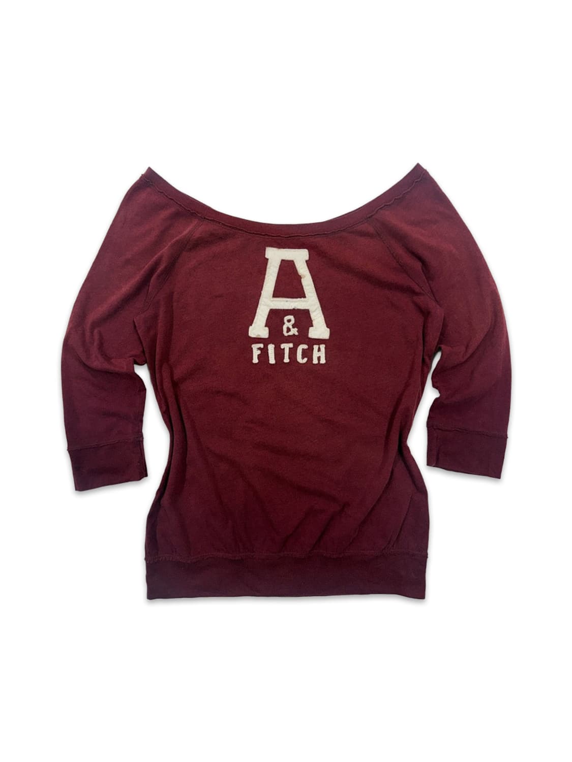 빈티지 아베크롬비 버건디 로고 오프숄더 상품이미지2