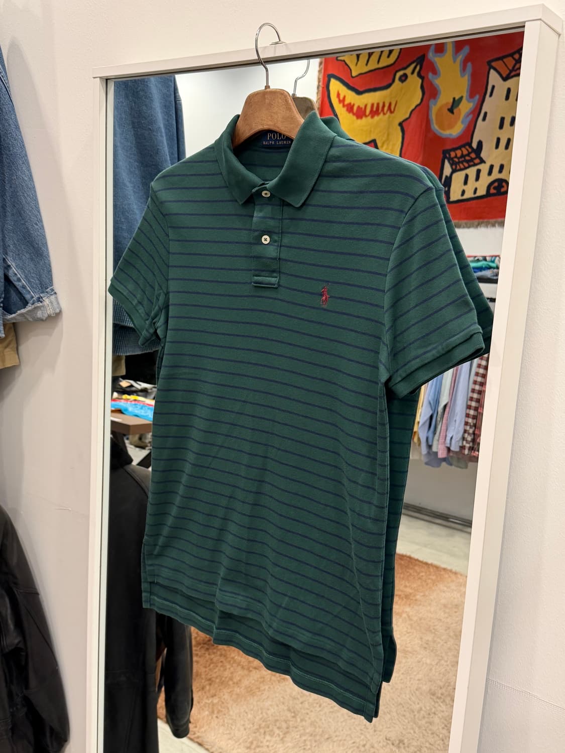 Polo RL 폴로 랄프로렌 스트라이프 pk 반팔 티셔츠 (green) 상품이미지1