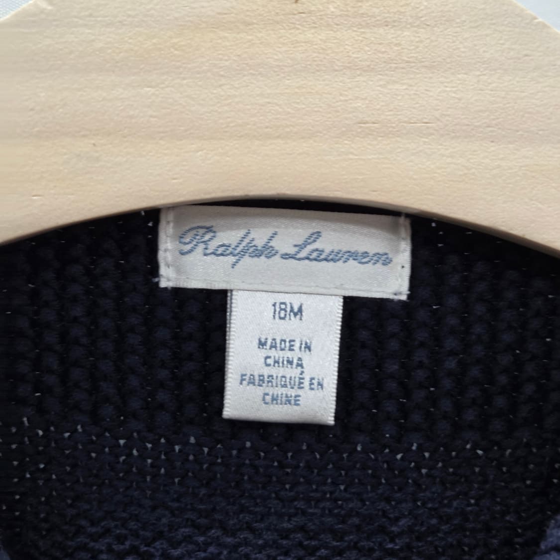 폴로랄프로렌 키즈 코튼 니트 가디건 네이비 18M  상품이미지3