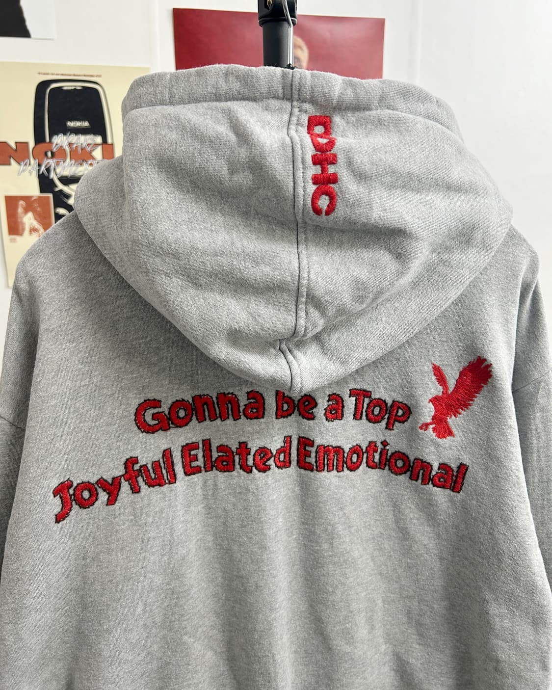 DOHC 도크 아플리케 그레이 스웻 후드 집업 상품이미지4