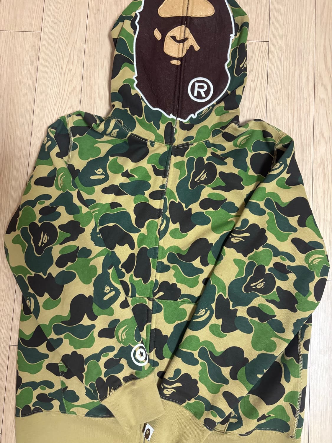 베이프 ABC 카모 세컨드 에이프 풀 집 후드 그린 상품이미지1