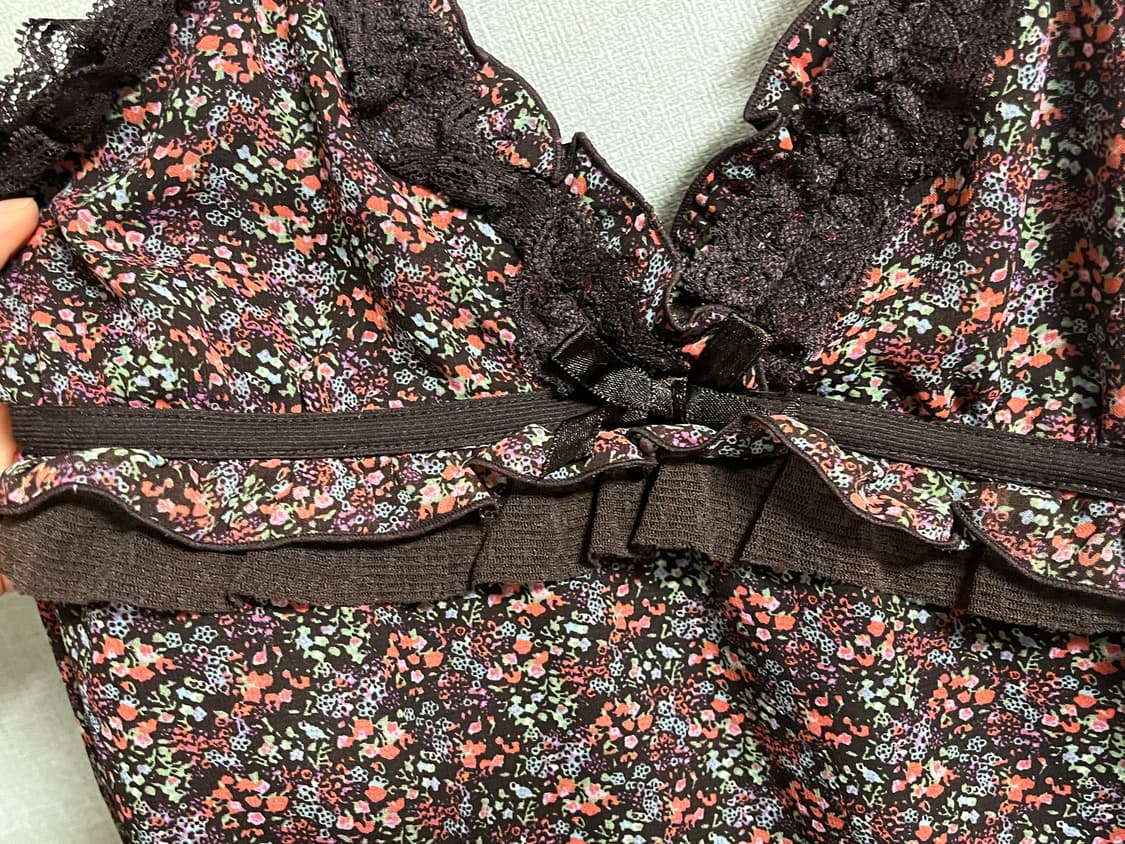 [플로럴 레이스] 브라운 슬리브리스 상품이미지2