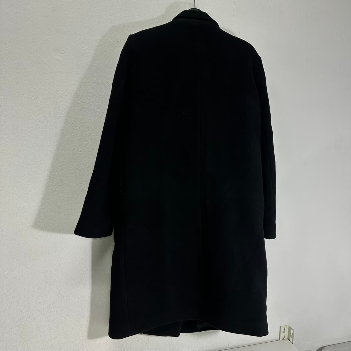 우먼S-M 산드로 블랙 양가죽포인트 카라넥 울코트 상품이미지5