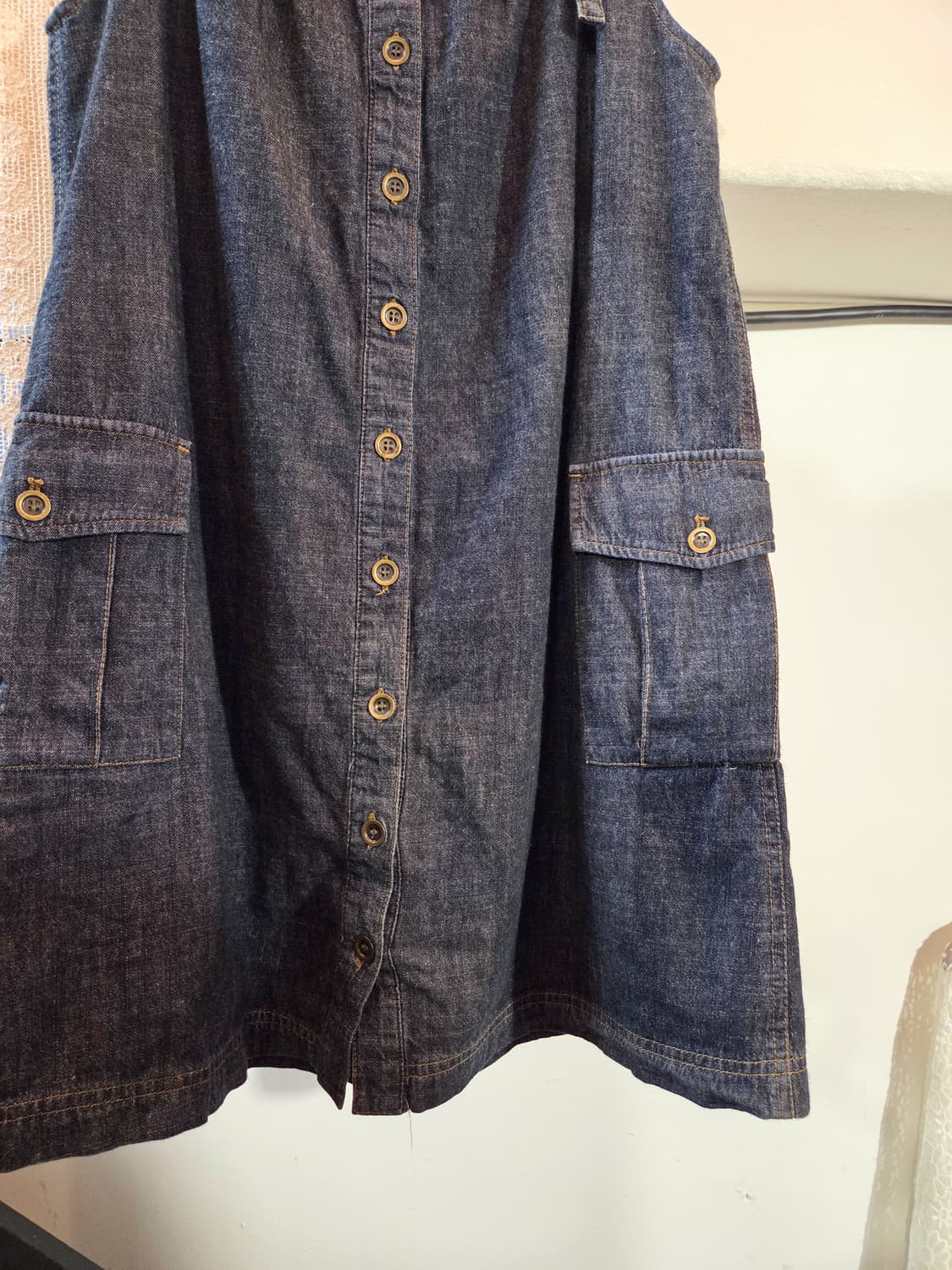 사이드 포켓 데님 오버롤 원피스 상품이미지3