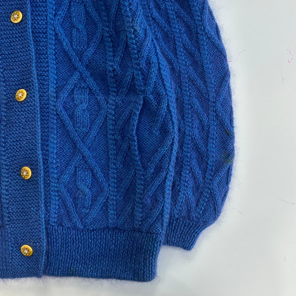 빈티지 딥블루 케이블 니트 가디건 상품이미지4