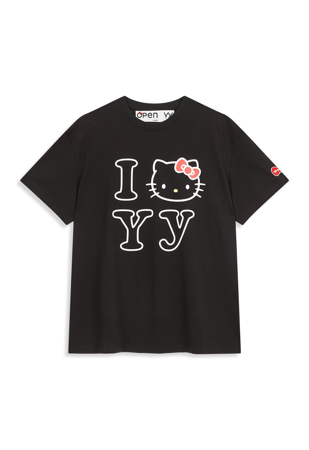 OPEN YY HELLO KITTY X YY T-SHIRT, BLACK 상품이미지1