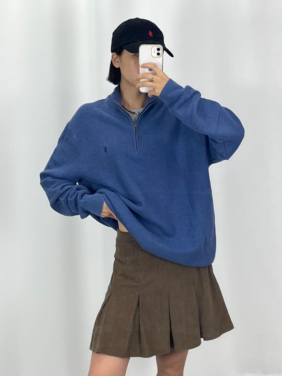 루키CK9733: 폴로 블루 반집업 니트 상품이미지3