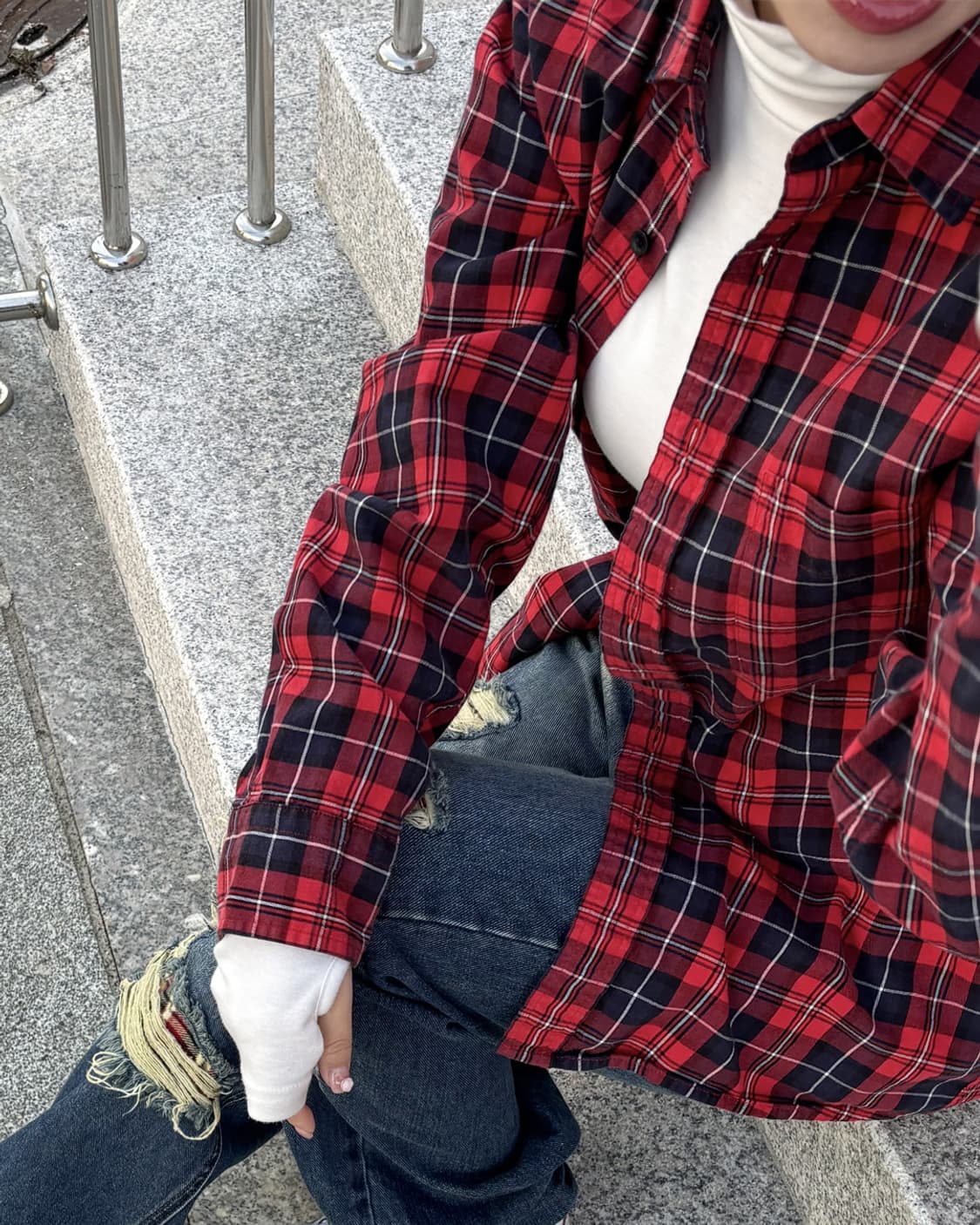 일본빈티지 유니클로 체커셔츠 상품이미지2