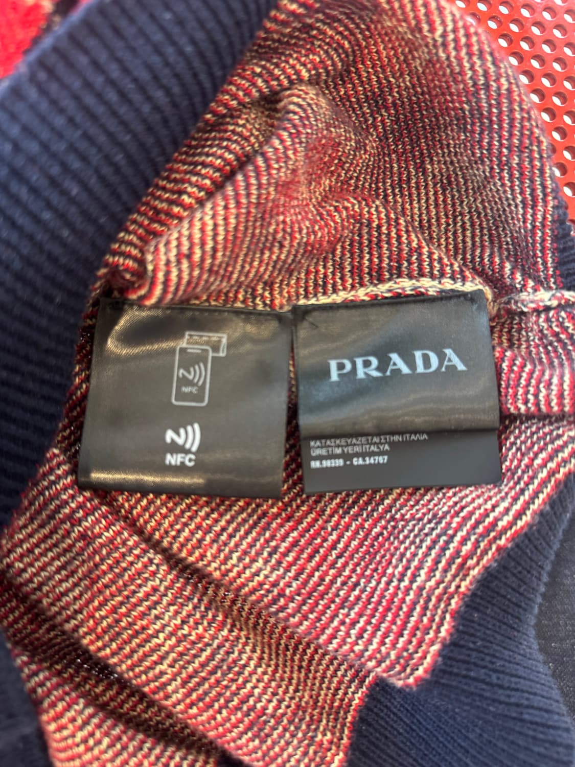 프라다 2024ss 아가일 니트 52사이즈  라프시몬스 미우미우 더로우 상품이미지7