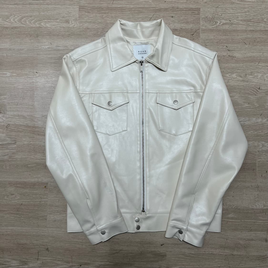 ROAR 로아 레더 라이더 가죽 트러커자켓 [크림] M/95 상품이미지1
