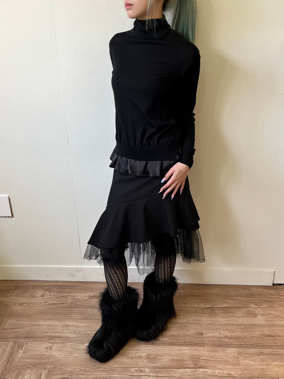 japan vtg 레이어드 블랙 터틀넥  상품이미지5