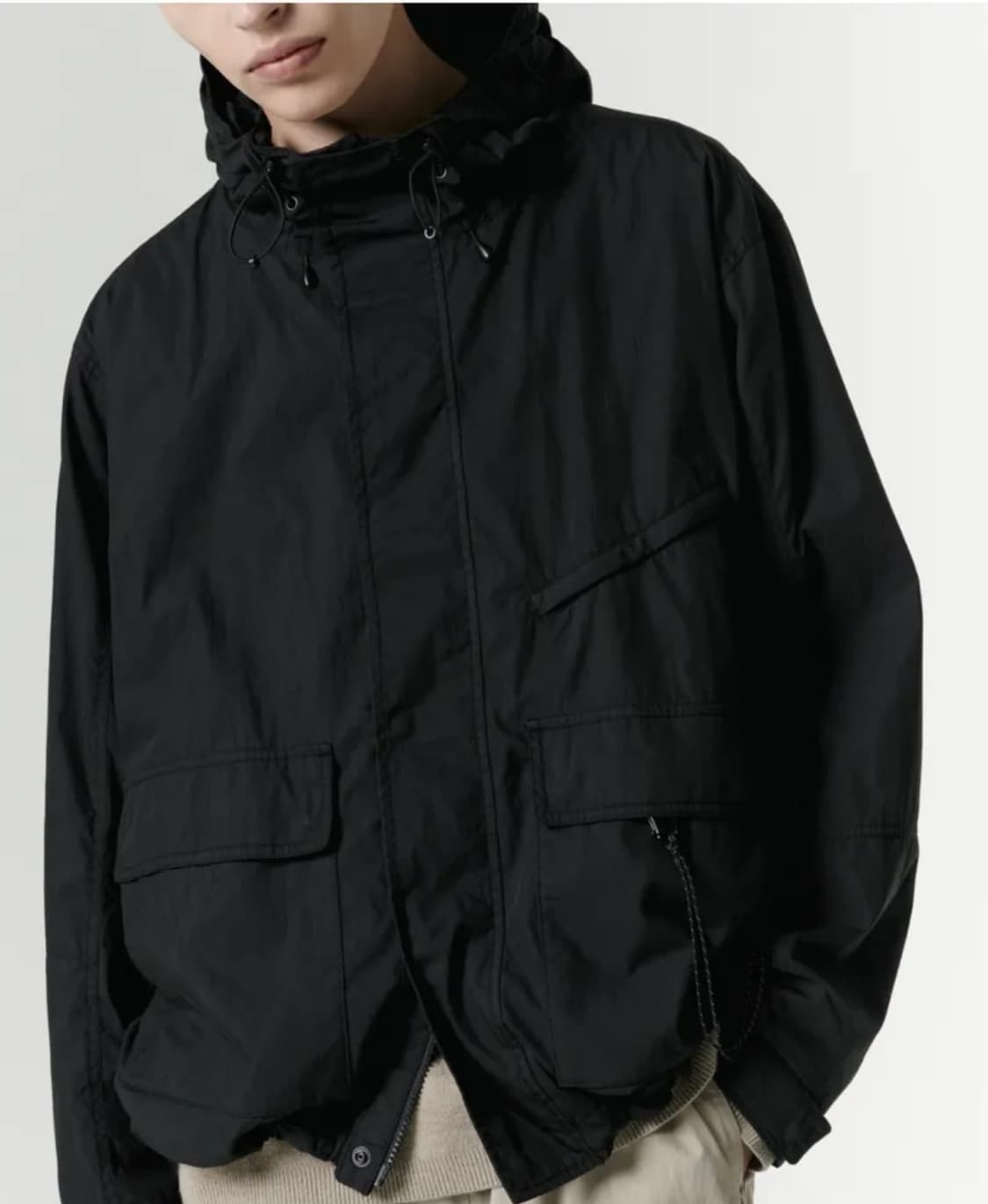 무신사스탠다드 시티 레저 CN 후디드 윈드브레이커 재킷 블랙 L[새상품] 상품이미지1