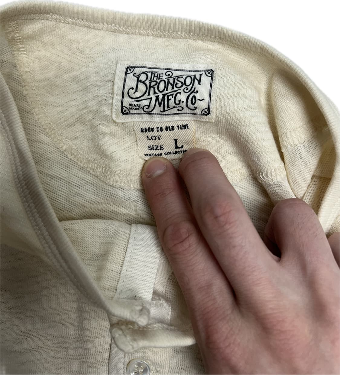 [새상품] 브론슨 슬럽 코튼 헨리넥 반팔 L 상품이미지5