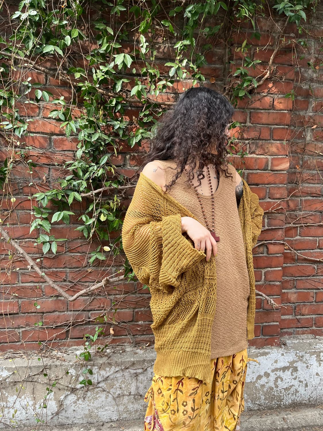 보헤미안 히피 그물 니트 가디건 상품이미지4