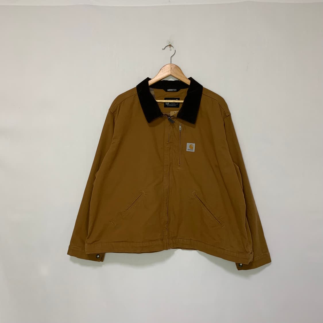 칼하트 빈티지 배색 카라 자켓 카멜 브라운 2XL XXL 루즈핏 상품이미지1