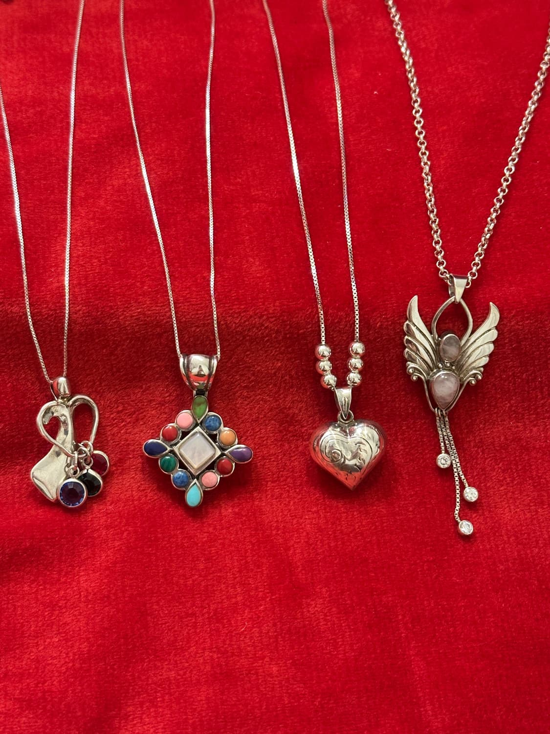 Italy vintage heart pendant 925silver ne 상품이미지4