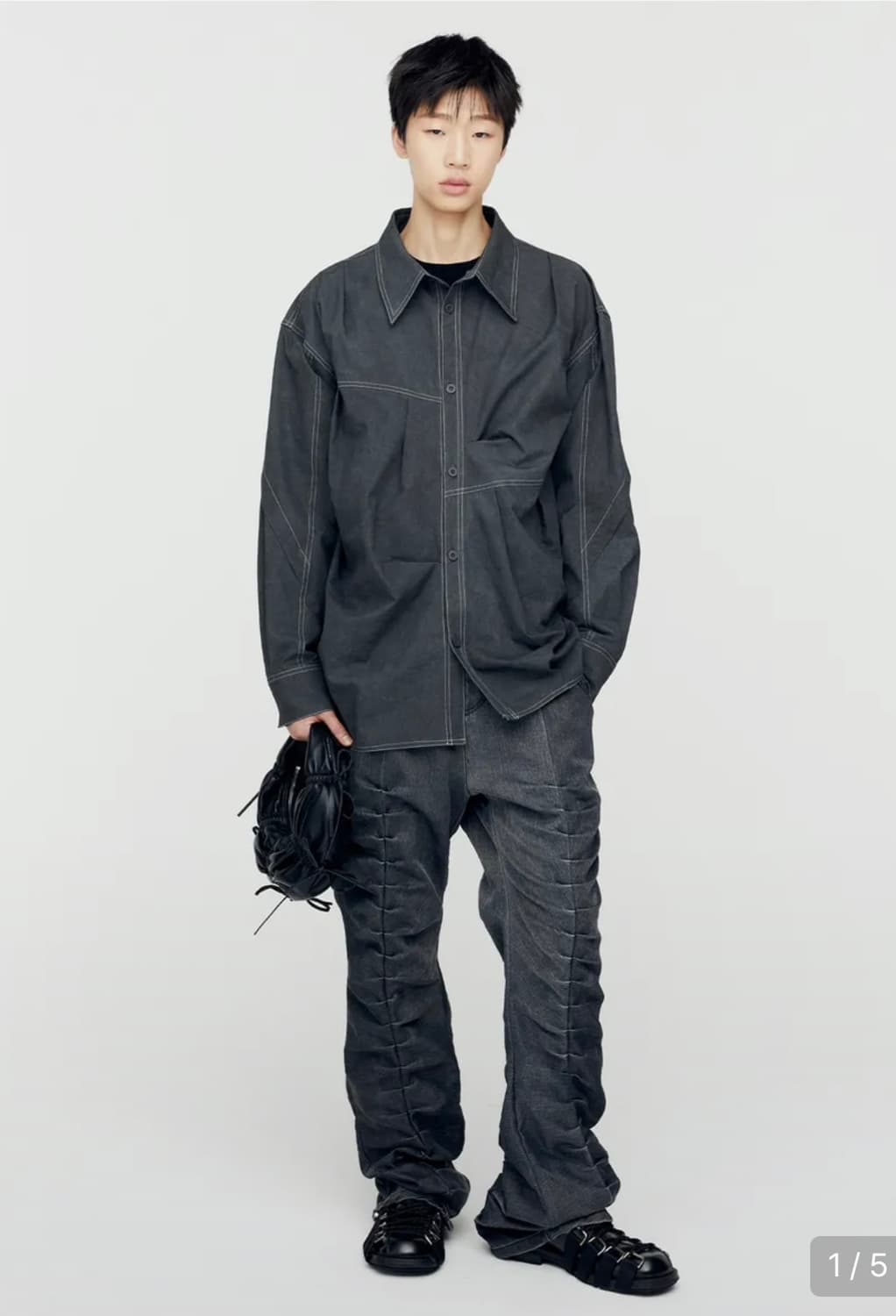 앤더슨벨 리보리 워시드 턱 팬츠 46 상품이미지1