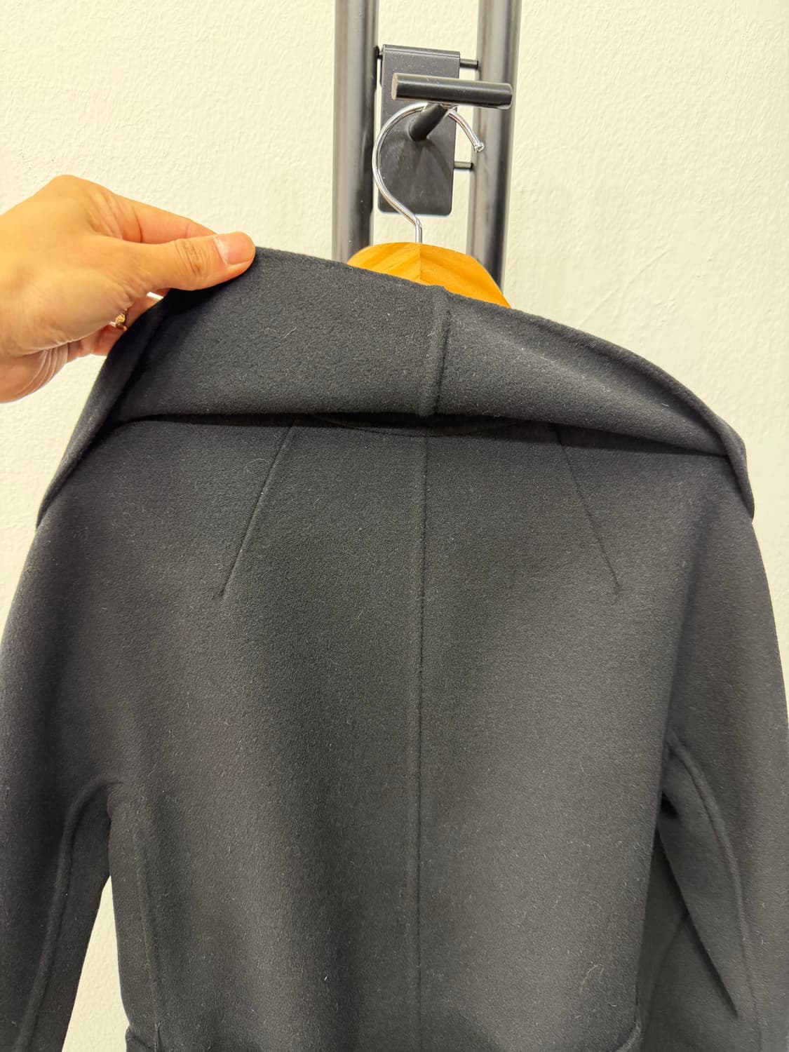 정품) 막스마라 블랙 벨티드 코트 38 상품이미지6