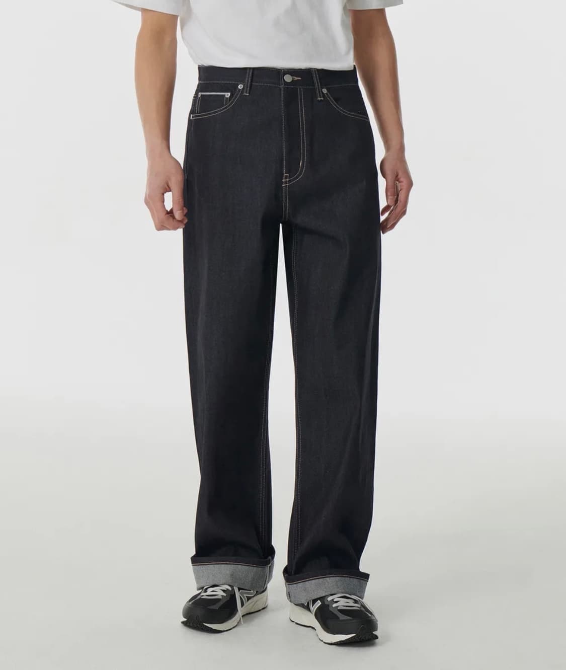 (29) 무탠다드 셀비지 와이드 데님 팬츠 [딥 인디고] 상품이미지1