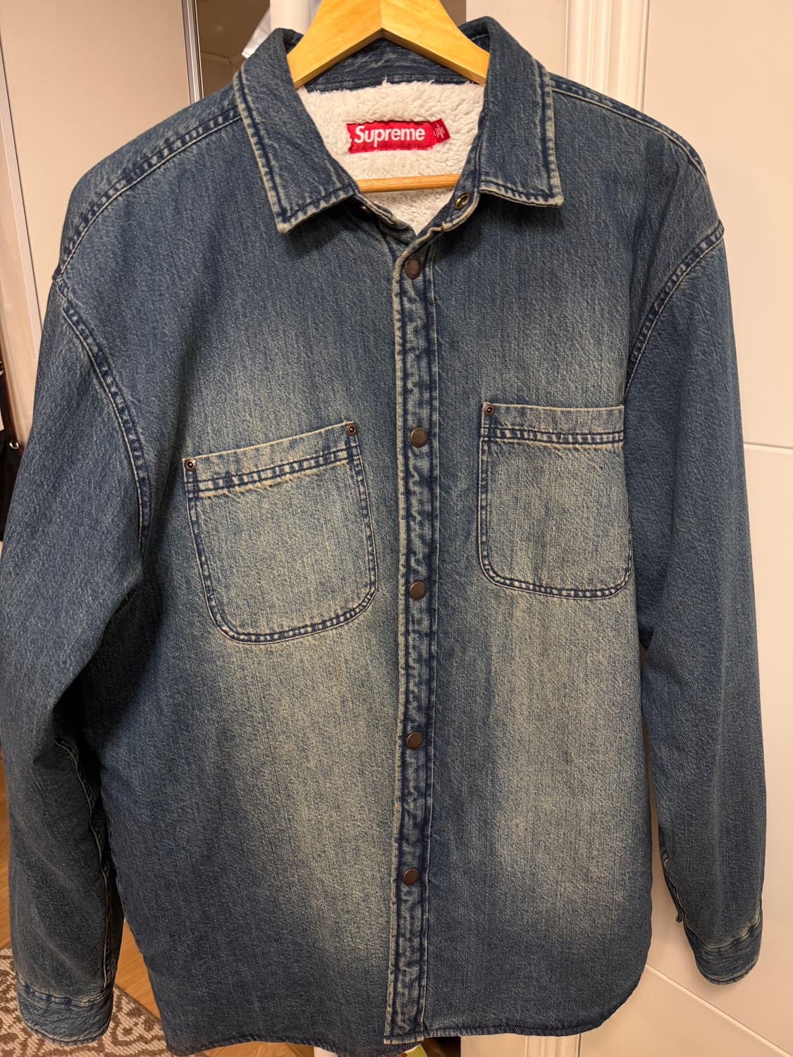 슈프림 셔링 라인드 데님 워크 셔츠 워시드 인디고 상품이미지1