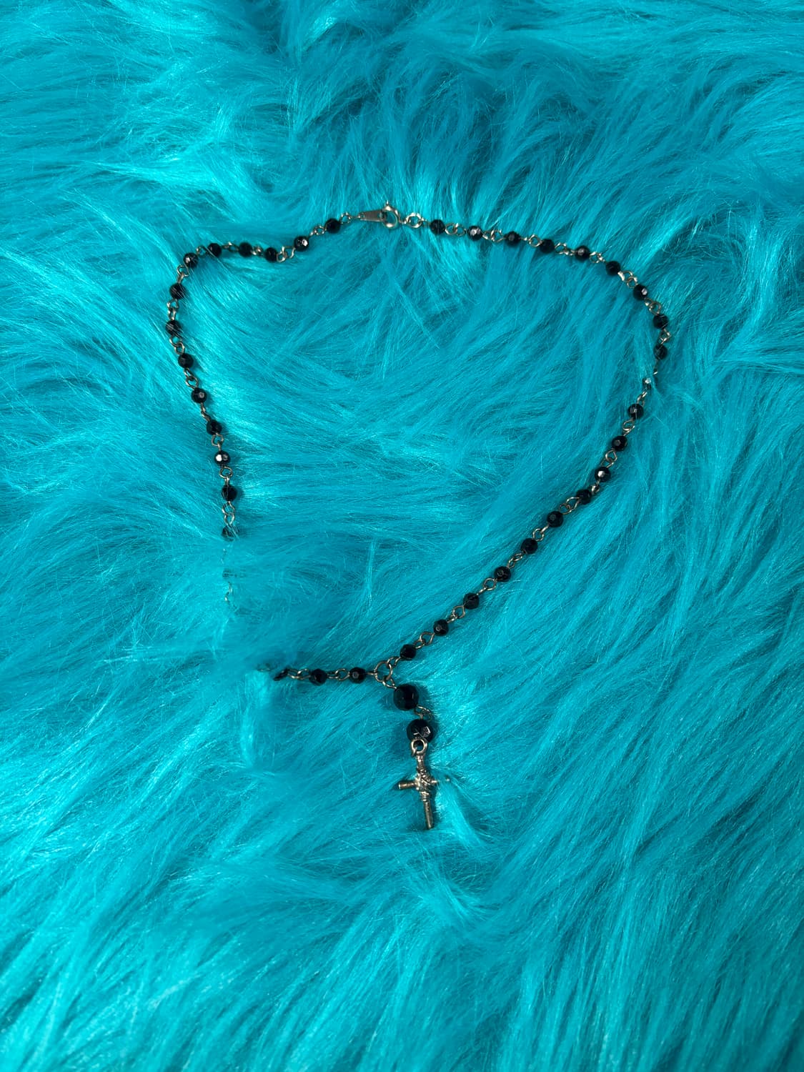 Black Cross Beads Necklace 상품이미지3