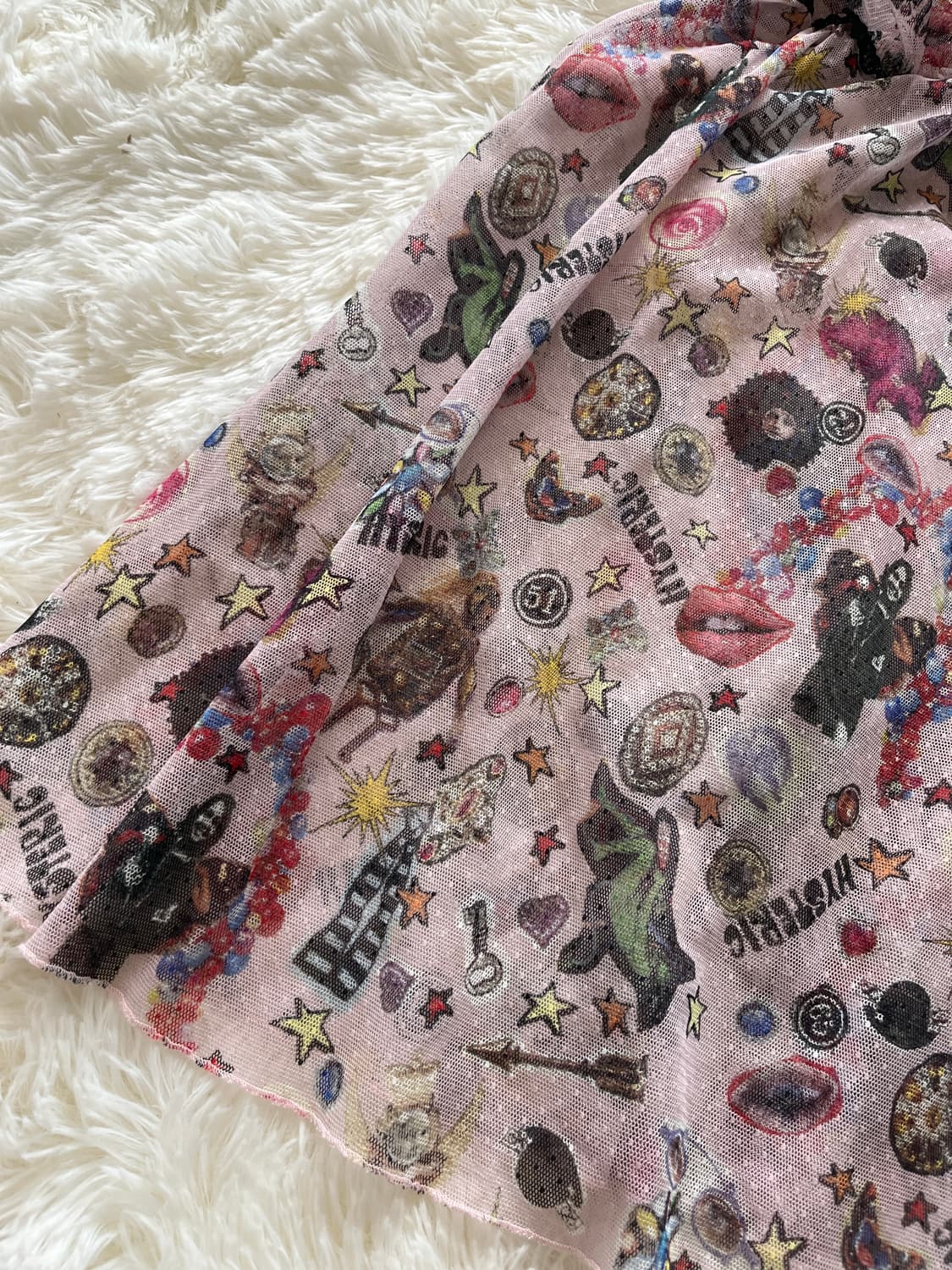 히스테릭 글래머 마법소녀 올오버 그래픽 도트 레이스 캐미솔 슬립 원피스 상품이미지3