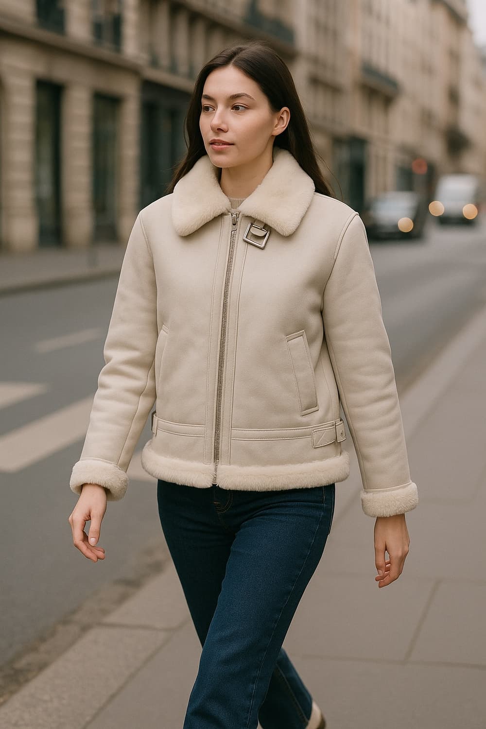 SPAO 여성 무스탕 자켓 아이보리 상품이미지1