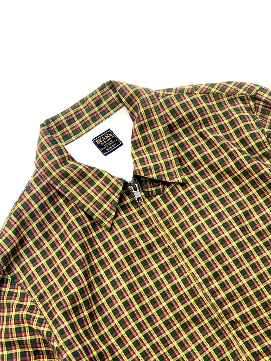 Beams 빔즈 타탄체크 블루종 자켓 집업 상품이미지3