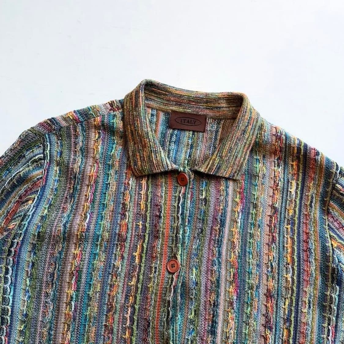 90년대 빈티지 이탈리안 멀티컬러 니트 가디건 상품이미지5