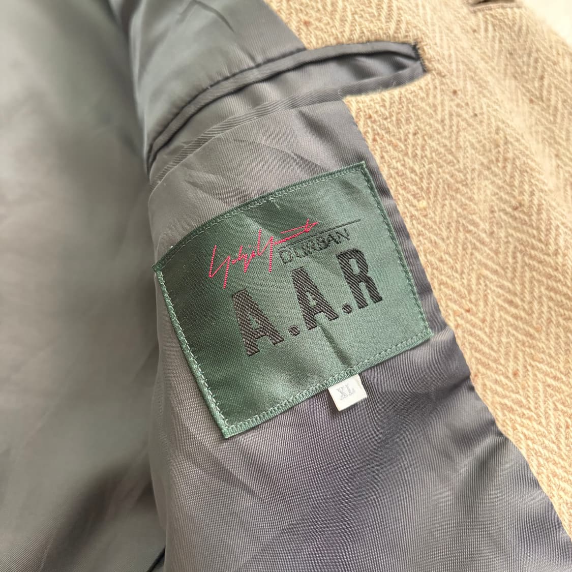 요지야마모토x더반 A.A.R 빈티지 울 헤링본 자켓 XL 상품이미지5