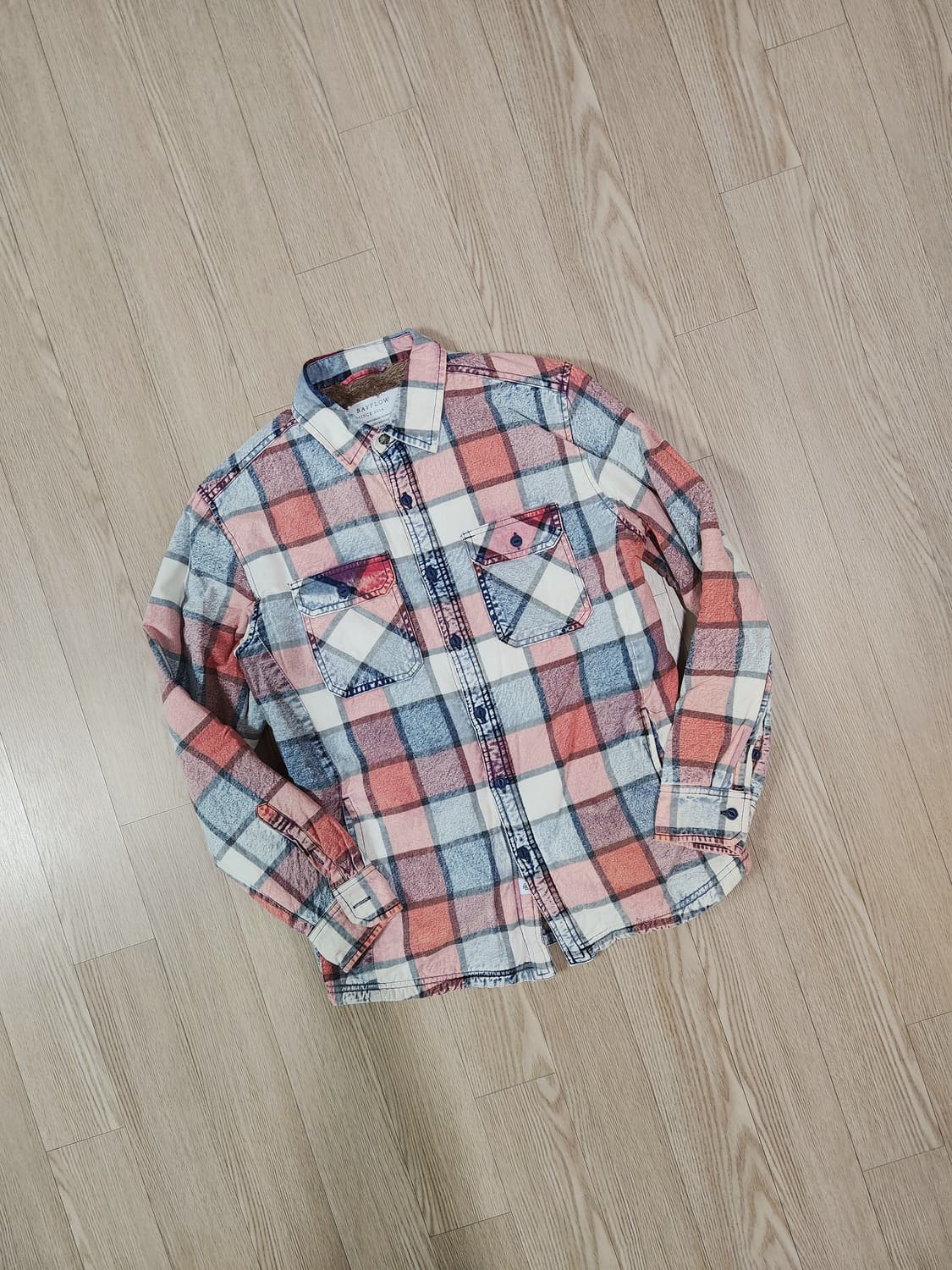 BAYFLOW 핑크 원워싱 퍼 셔츠 재킷 상품이미지3