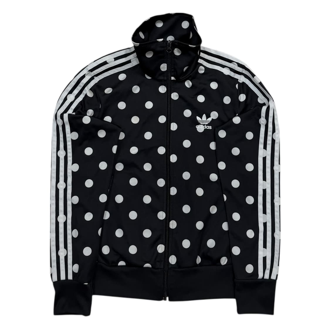 아디다스 빈티지 파이어버드 빅로고 땡땡이 도트 패턴 트랙탑져지 자켓 블랙 상품이미지1