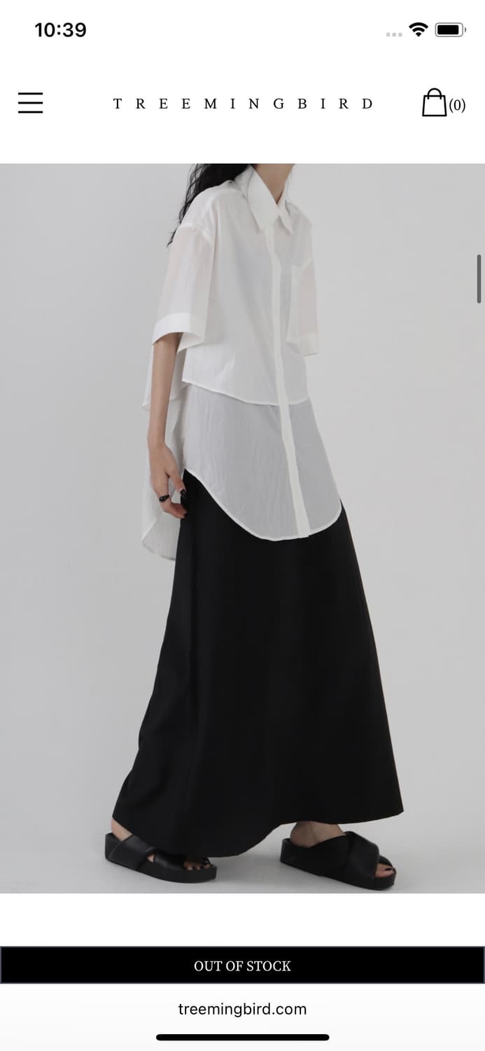 새상품)트리밍버드 레이어드 하프 셔츠 화이트 상품이미지2