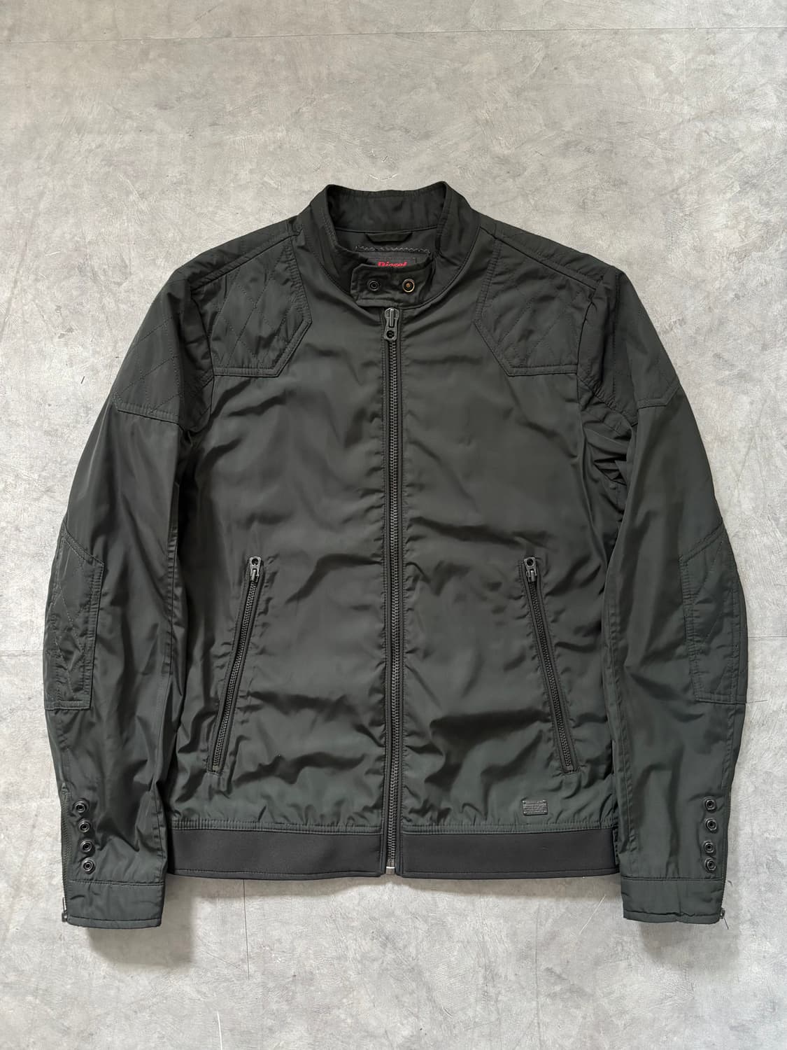 Diesel 디젤 딥카키 인더스트리 폴리쉘 바이커 자켓 상품이미지1