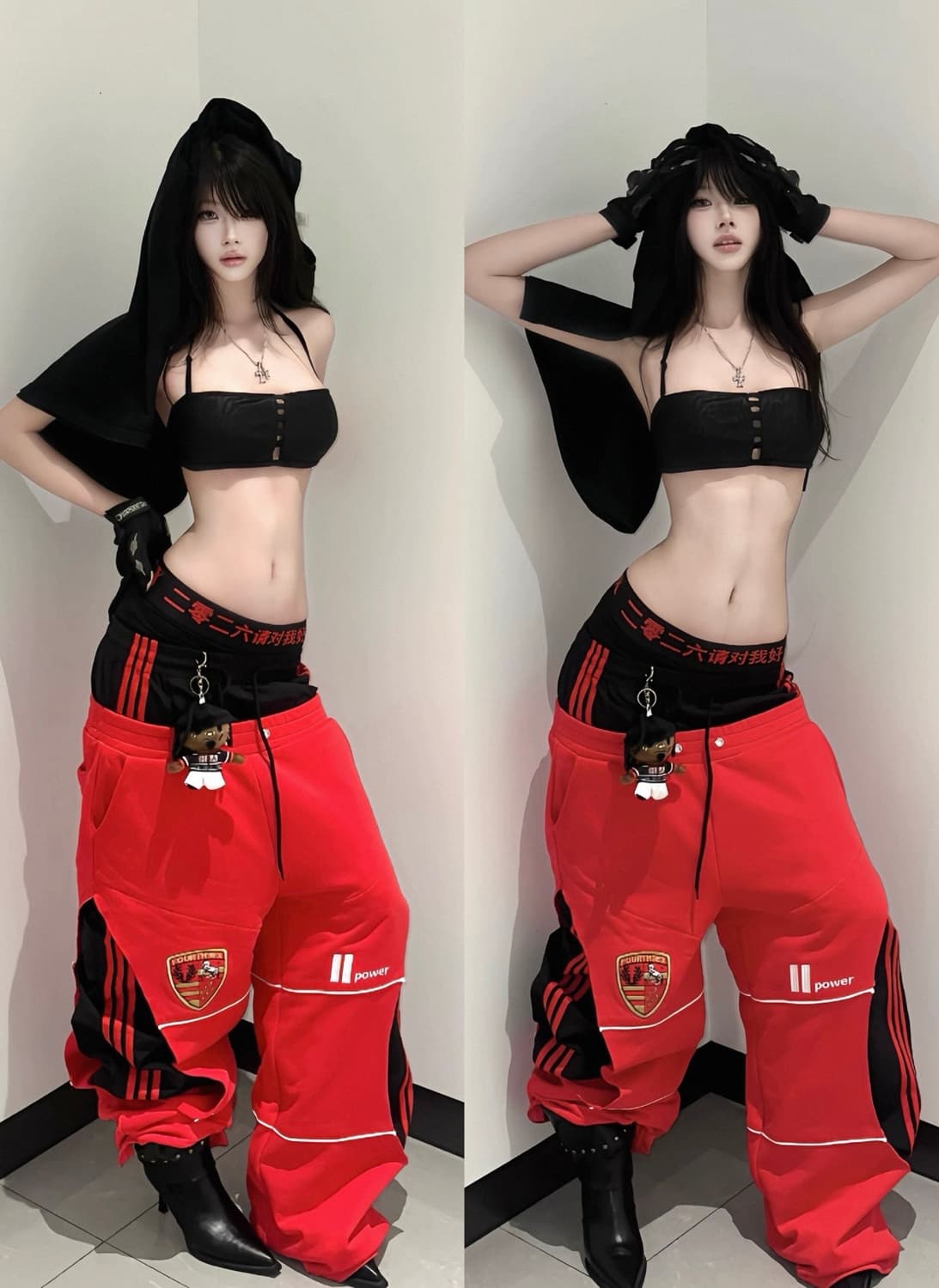 Red Stripe Baggy Sweatpants 상품이미지2