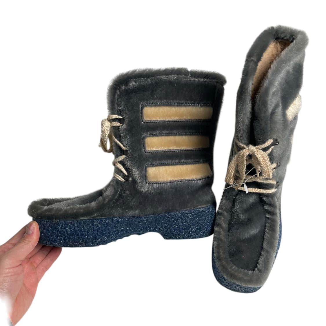 퍼 화이트 스트라이프 부츠 (italy made, 230) 상품이미지3