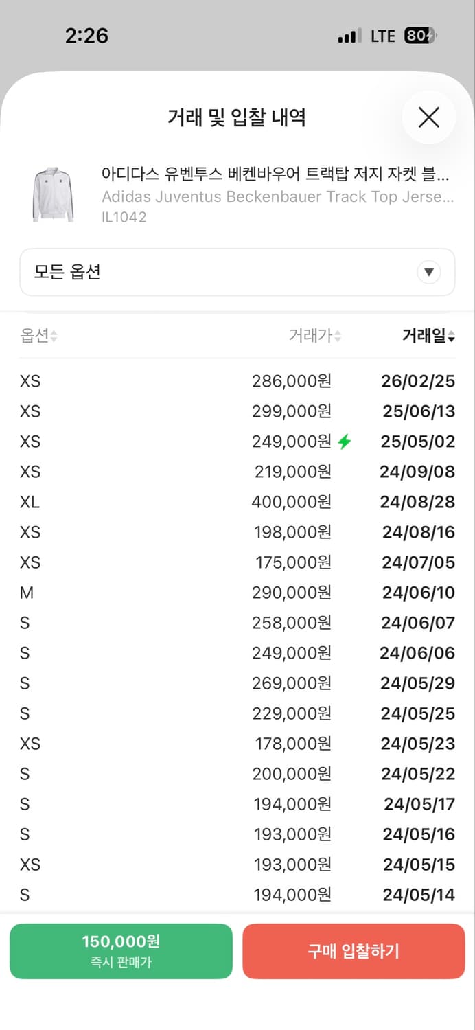 아디다스 유벤투스 베켄바우어 트랙탑 저지 자켓 블랙 화이트 - US 사이 상품이미지1